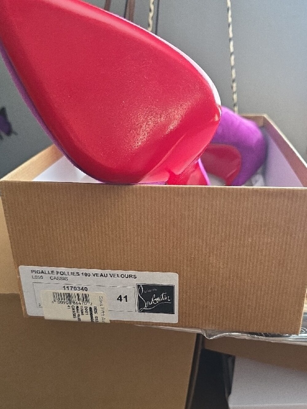 NEVER WORN OUTSIDE Christian Louboutin Purple Suede Pigalle Follies 100mm Pumps - Picture 7 of 9